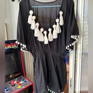 Super cute beach swim Pom Pom cover up wrap
